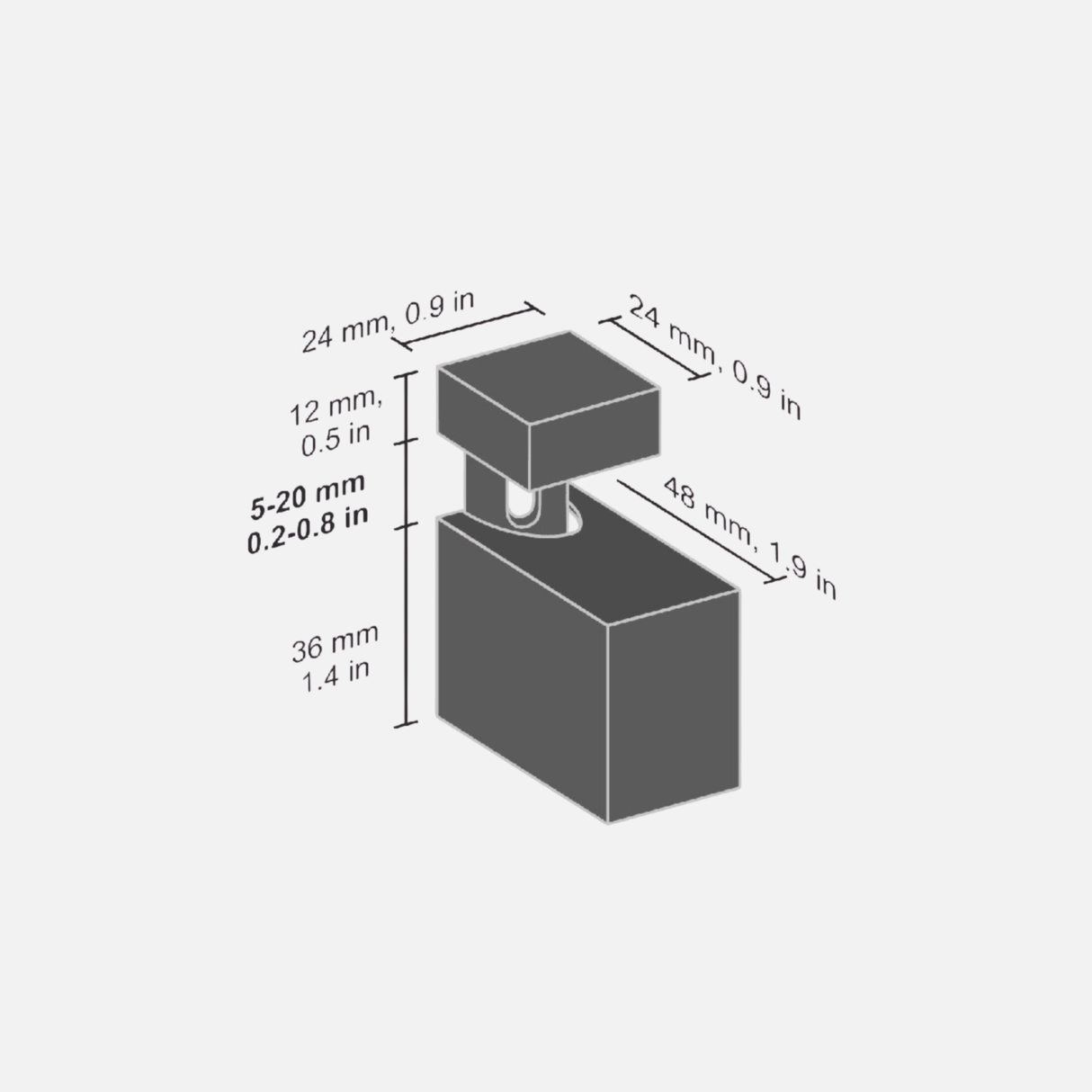 Quadro Cube Clip Brackets Stainless (Pair)