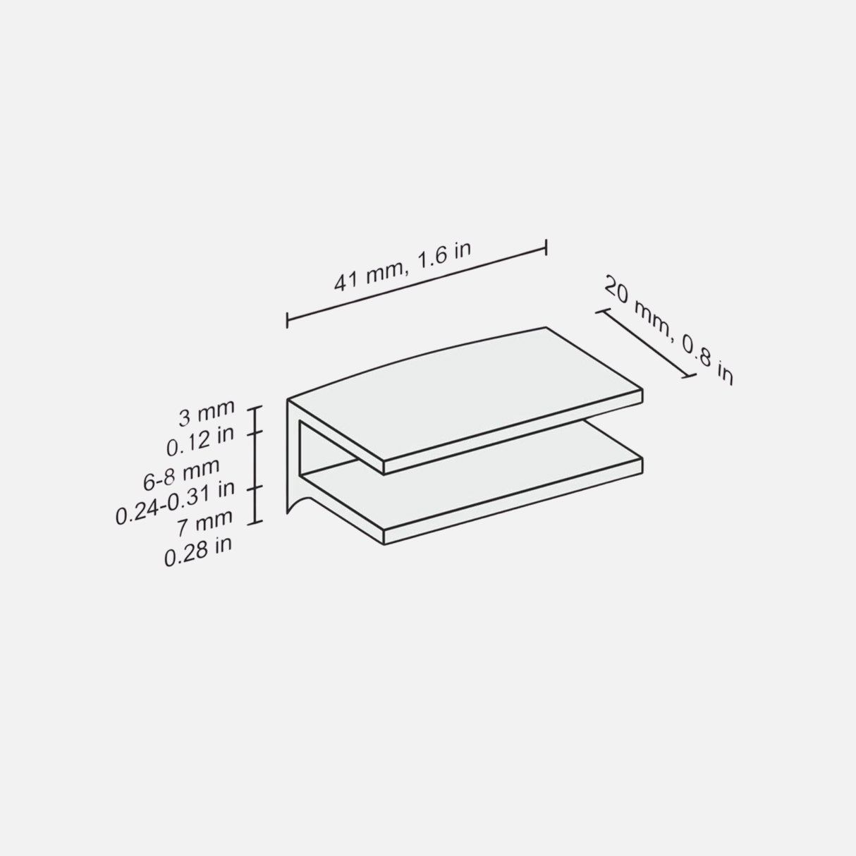 Flac Glass Clips Stainless (Pair)