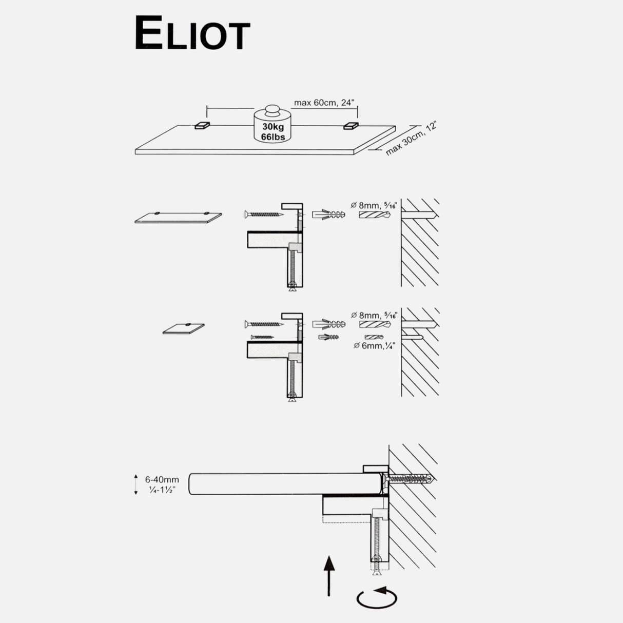 Eliot Clip Brackets Matte White (Pair)