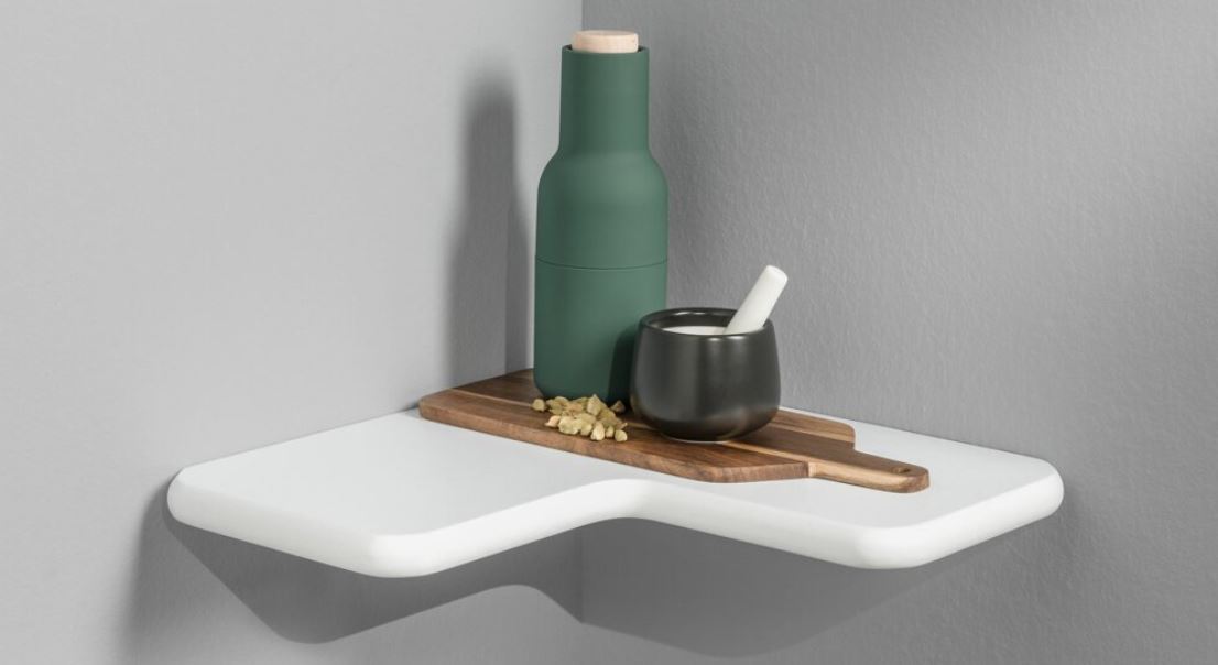 L Corner Shelf White 350x350x22mm
