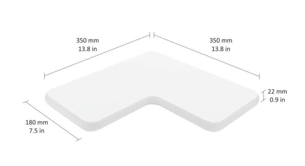 L Corner Shelf White 350x350x22mm