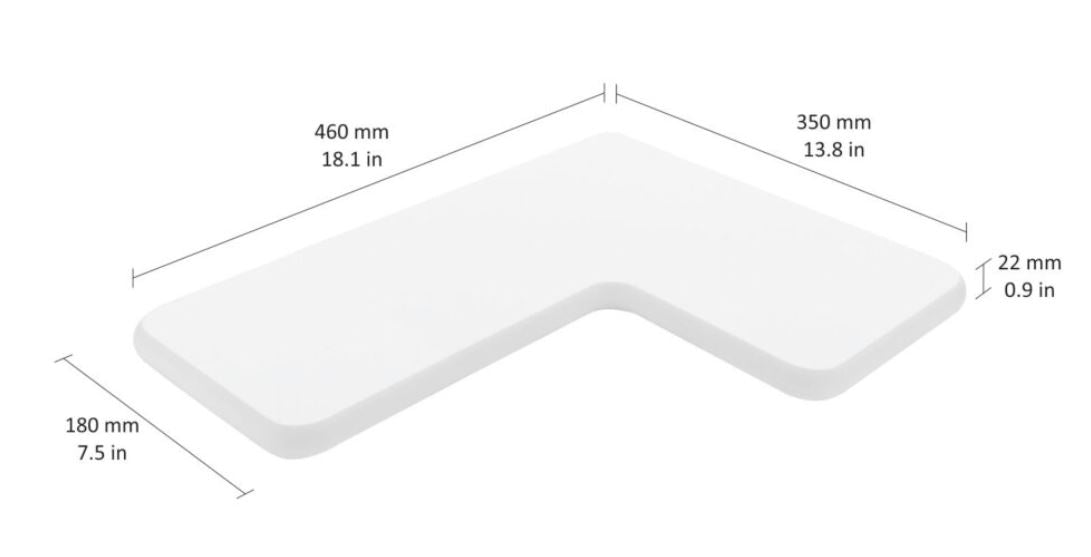 L Corner Shelf White 460x350x22mm