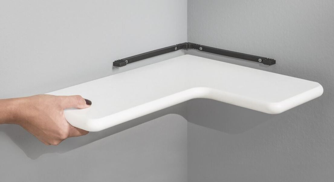 L Corner Shelf White 460x350x22mm