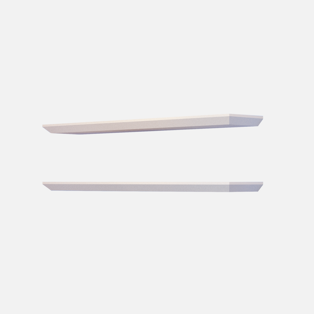 Beveled Edge Floating Shelf Matte White 1200x250x38mm (Double Deal)