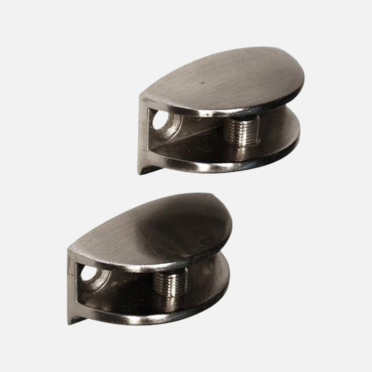 Nickel Glass Clip Brackets (Pair)