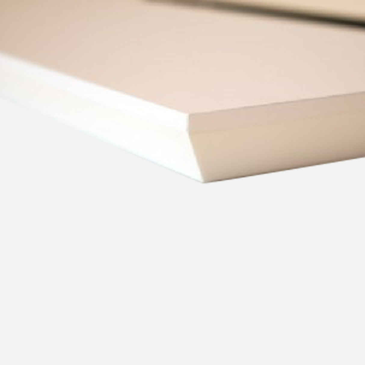 Beveled Edge Floating Shelf Matte White 600x200x32mm