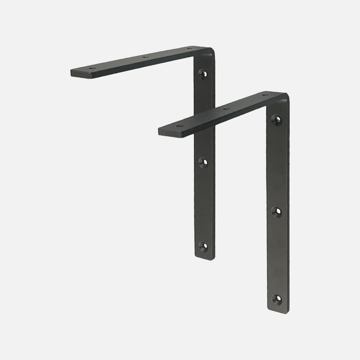 Strong Steel Shelf Bracket Matte Black 200x250x25mm (Pair)