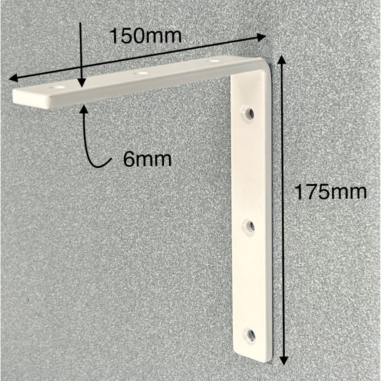 Strong Steel Shelf Bracket Matte White 150x175x25mm