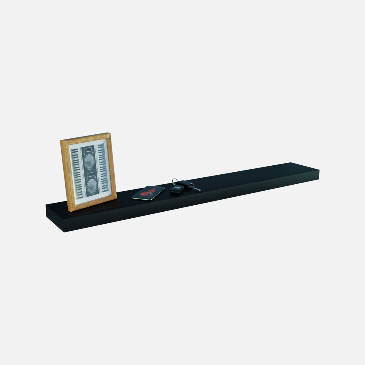 Matte Black Floating Shelf 1000x150x38mm