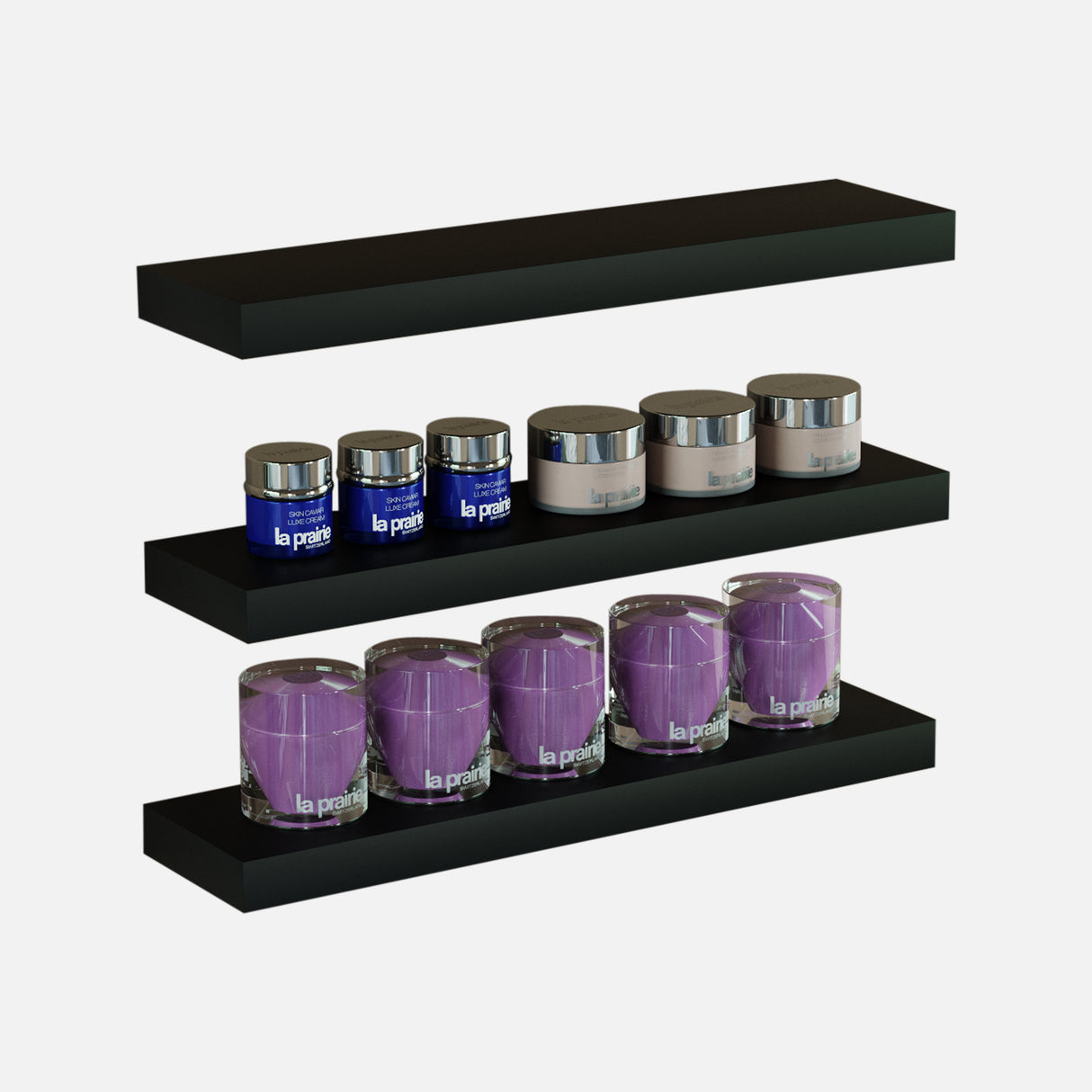 Matte Black Floating Shelves 600x150x38mm (Triple Deal)