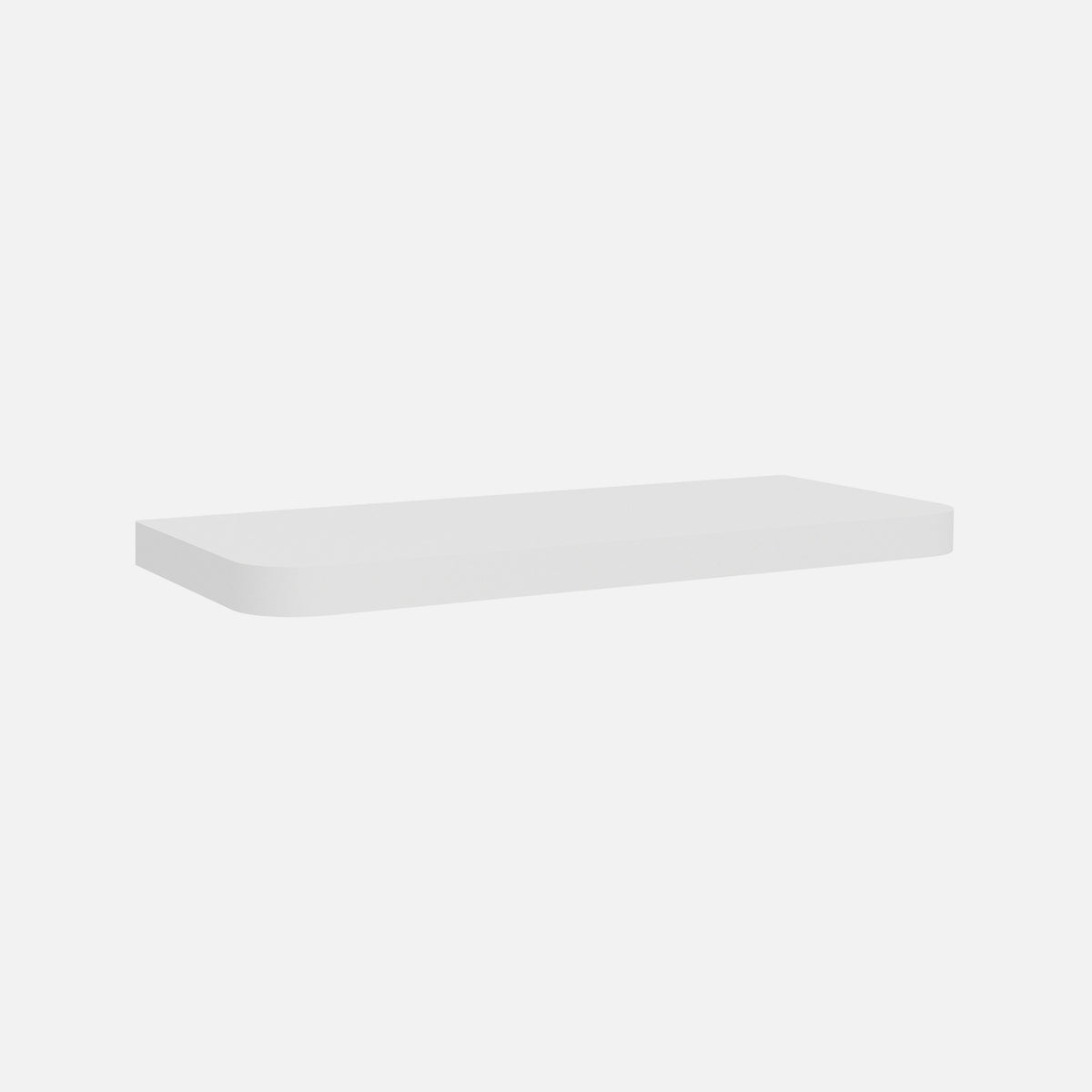 Rounded Corners Floating Shelf Matte White 1200x200x38mm