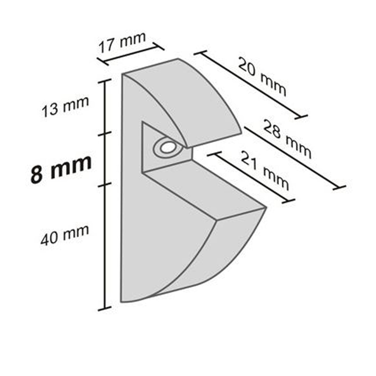 Glass Shelf Clips Silver 8mm (Pair)