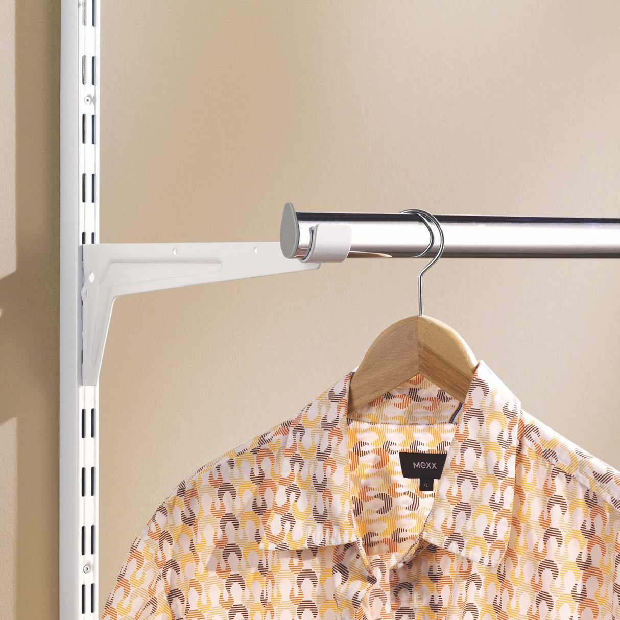Clothes Rail 50mm Pitch Bracket White 250mm