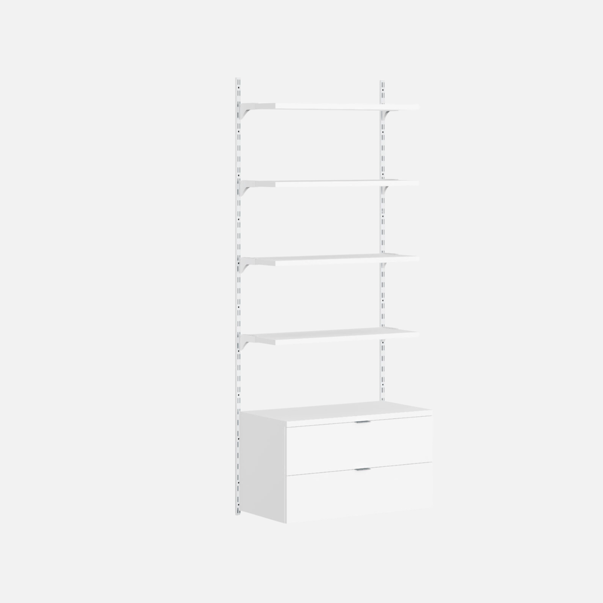 Sumo 4 Shelf Kit And 2 Drawer White 800x400x2000mm