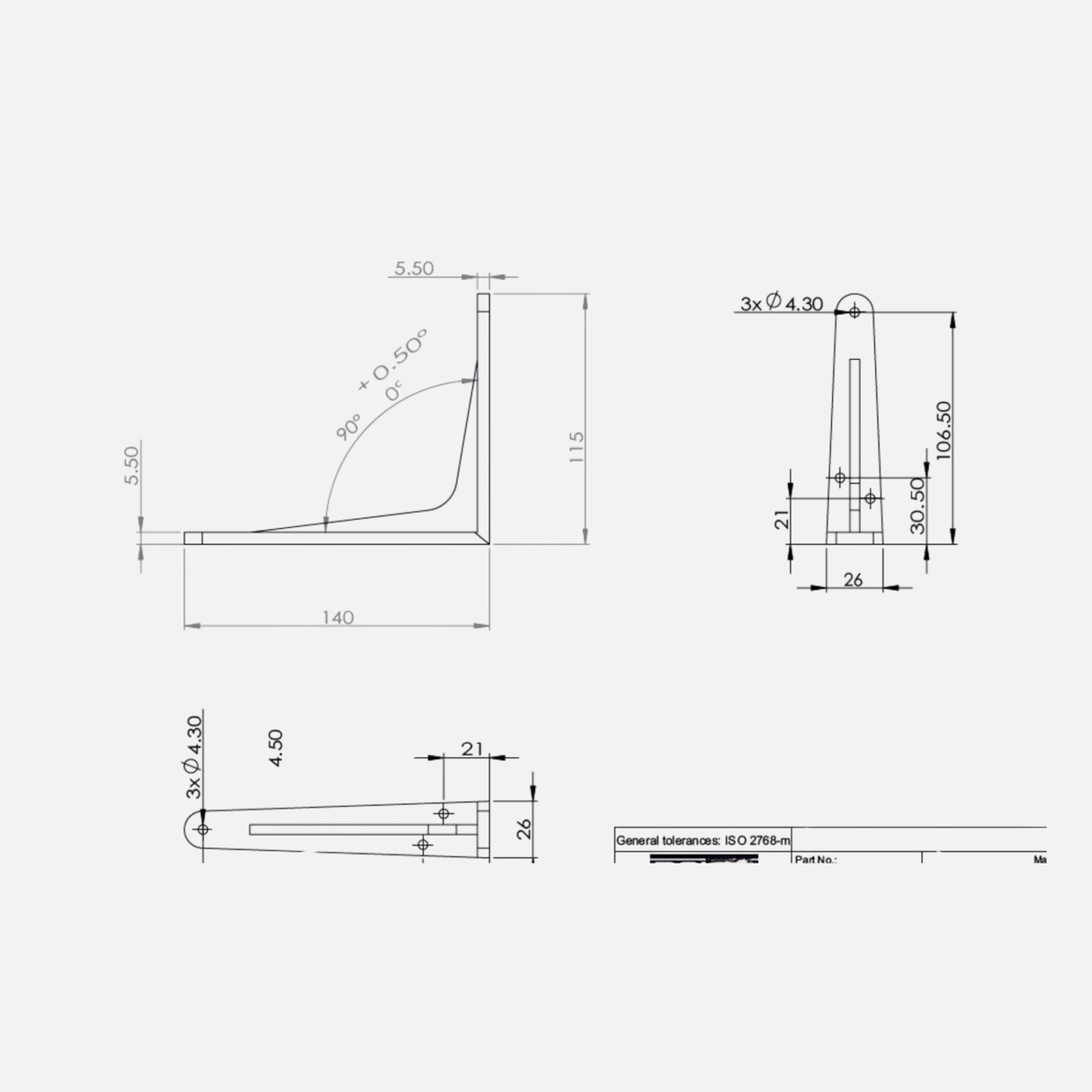 Strong Shelf Bracket Matte Black 140x115mm