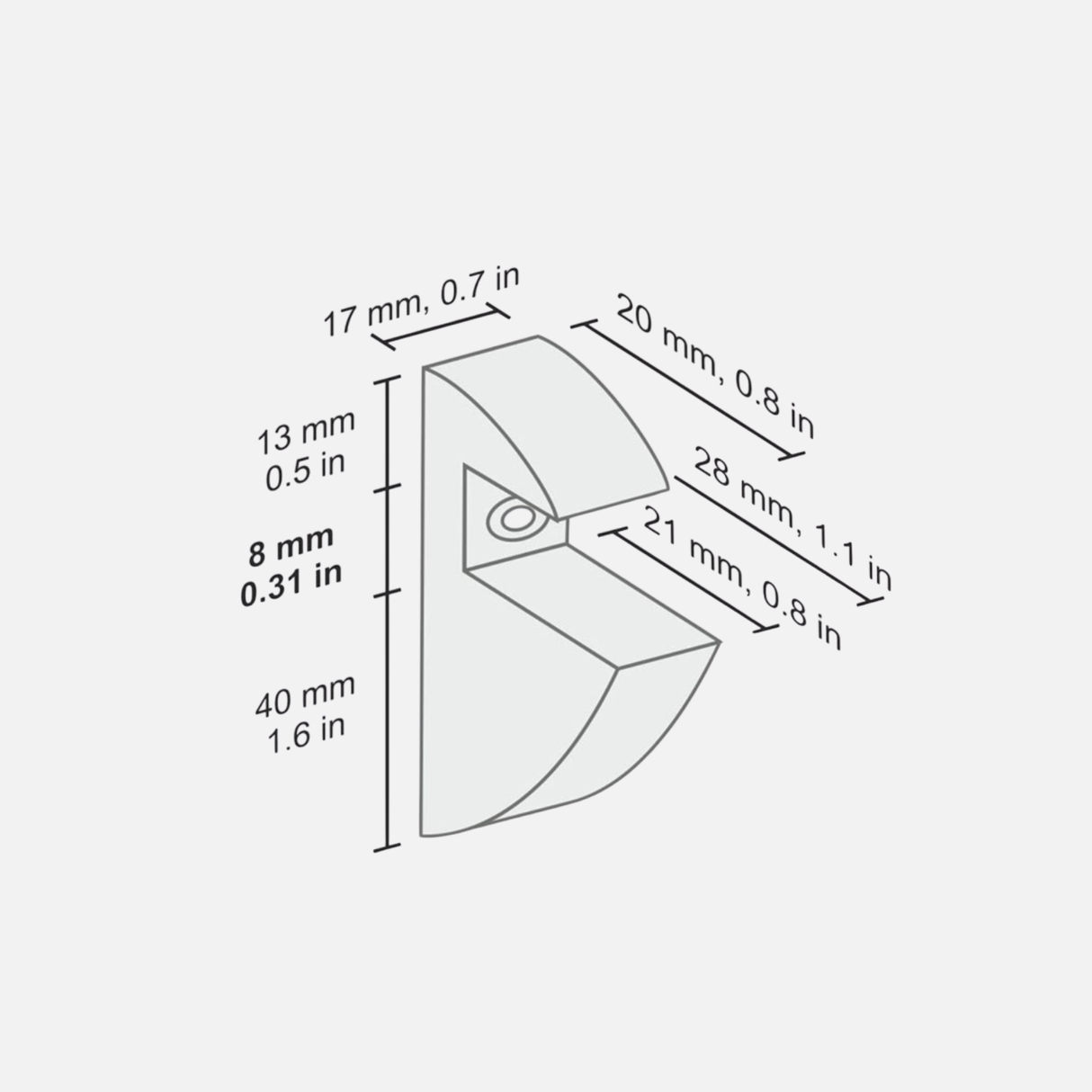 White Shelf Clips 8mm (Pair)