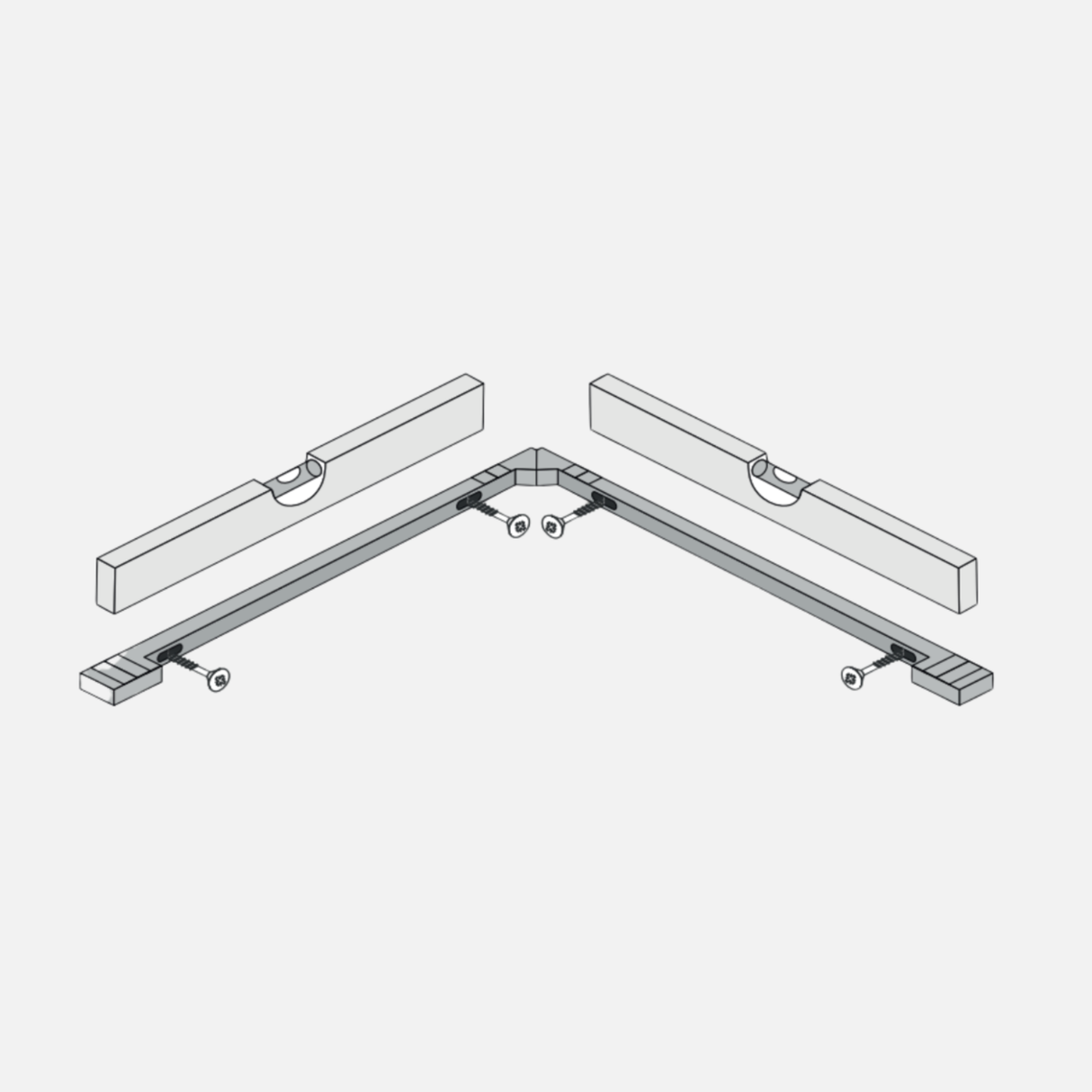 Corner Floating Shelf Bracket 380x380x11mm