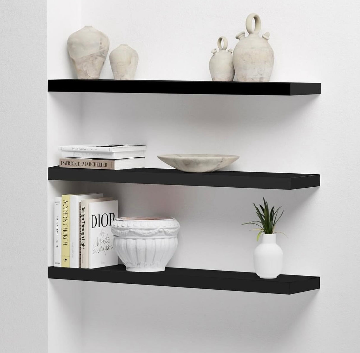 Floating Shelf Matte Black 1200x250x50mm (Triple Deal)