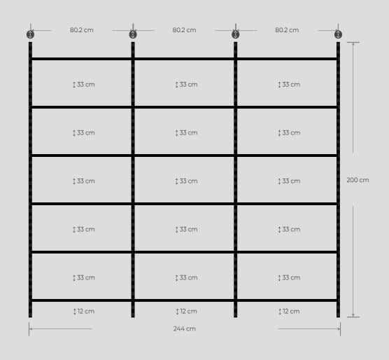 18 Steel Shelf Kit White 2000x2400x420mm