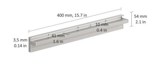 Glass Shelf Slot Kit Clear 400x200x10mm