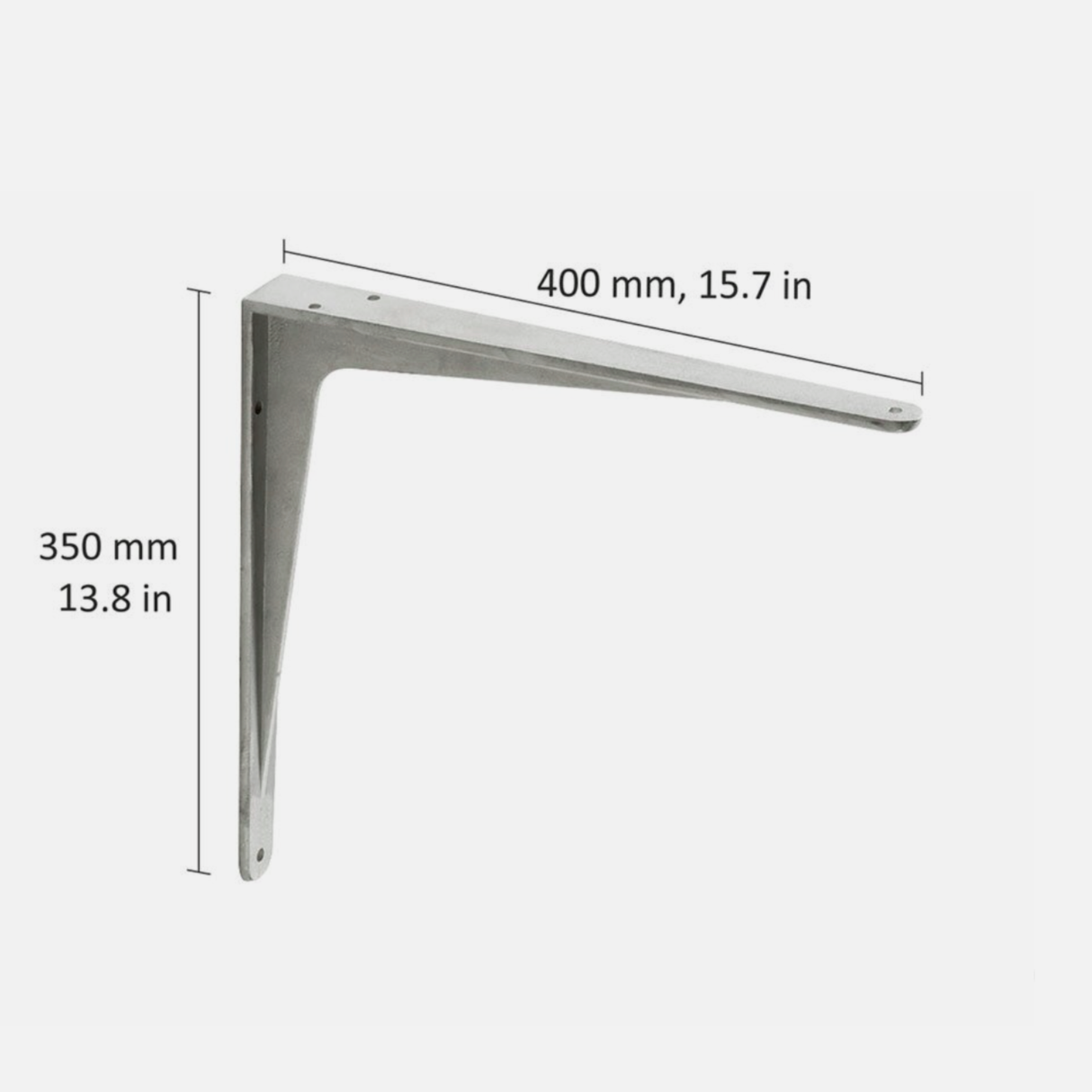 Strong Shelf Bracket Silver 400x350mm