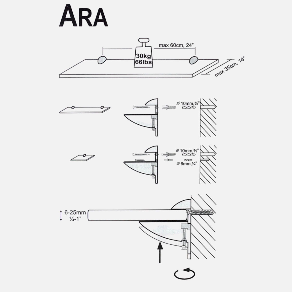 Ara Stainless Style Clip Brackets (Pair)