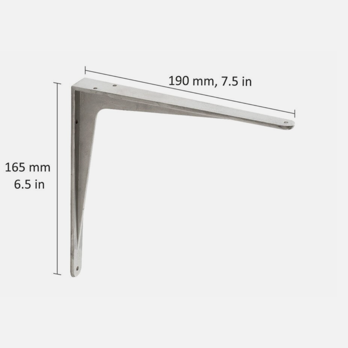 Strong Shelf Bracket Silver 190x165mm