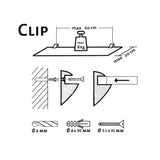 White Shelf Clips 8mm (Pair)