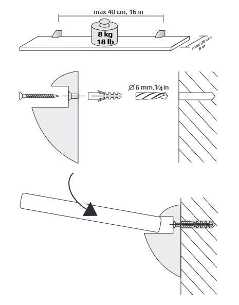 White Shelf Clips 8mm (Pair)