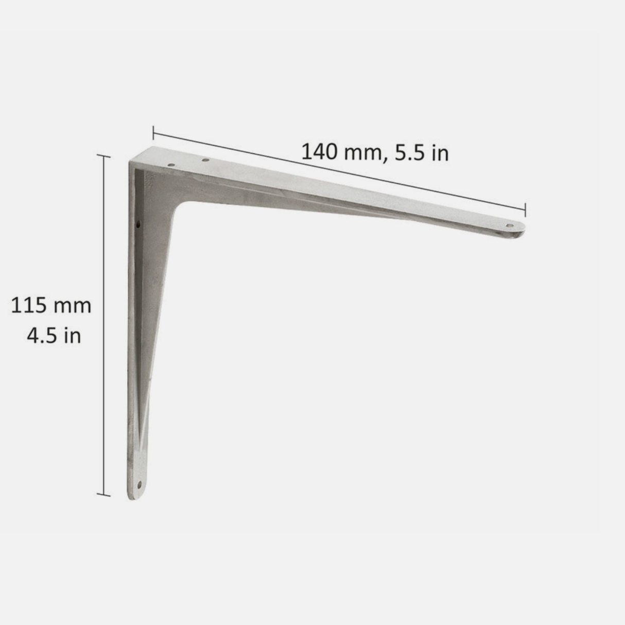 Strong Shelf Bracket Silver 140x115mm