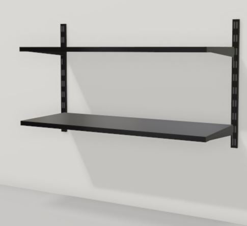 2 Steel Shelf Kit Matte Black 500x800x320mm