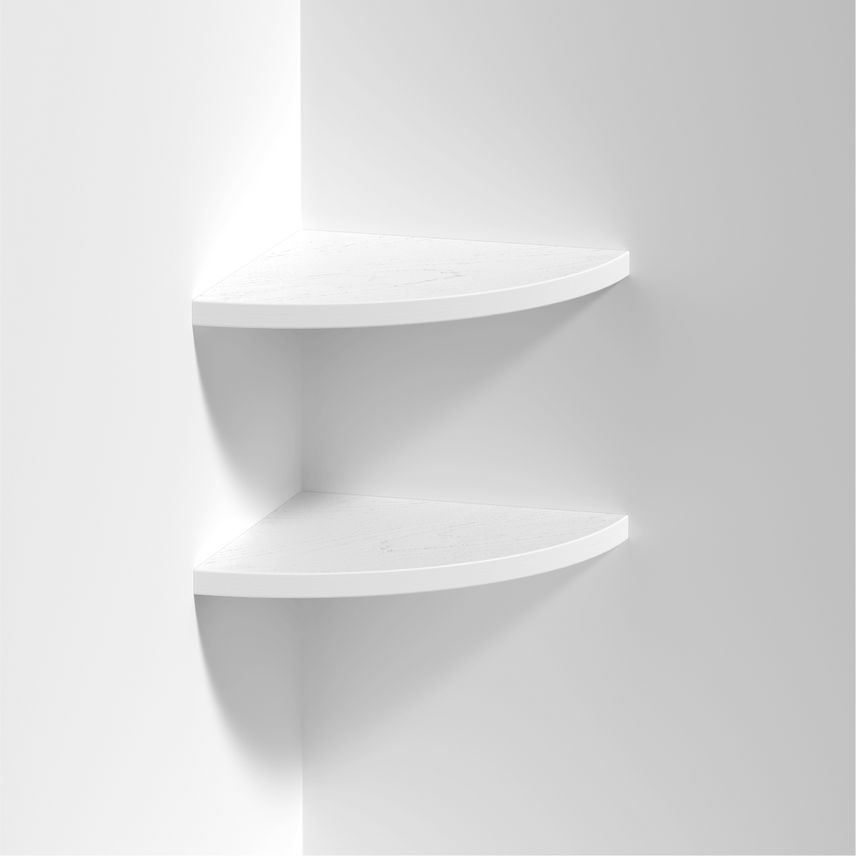 Floating Corner Shelves 300mm White (Double Deal)