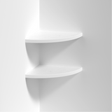 Floating Corner Shelves 300mm White (Double Deal)