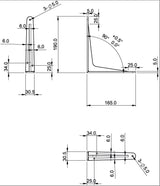 Strong Shelf Bracket Gold 190x165mm (Pair)