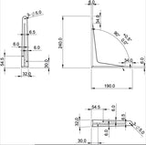 Strong Shelf Bracket Gold 240x190mm