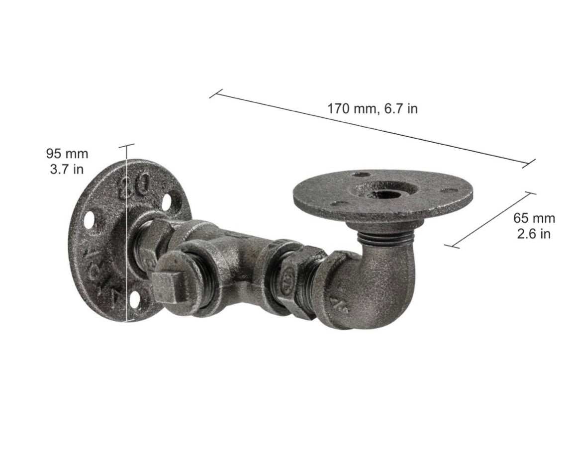 Pipe Brackets Rustic Gold 170x95mm