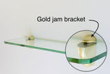 Gold Jam Brackets Small Glass Shelf Kit 300x100x8mm