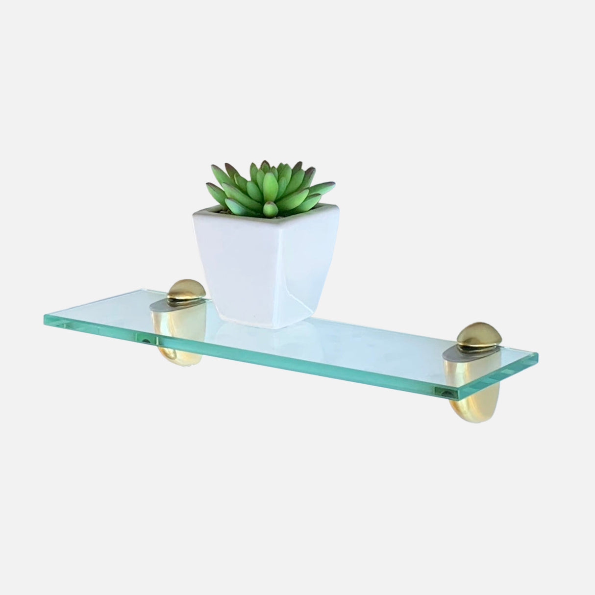 Gold Jam Brackets Small Glass Shelf Kit 300x100x8mm