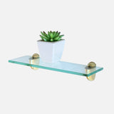 Gold Jam Brackets Small Glass Shelf Kit 300x100x8mm