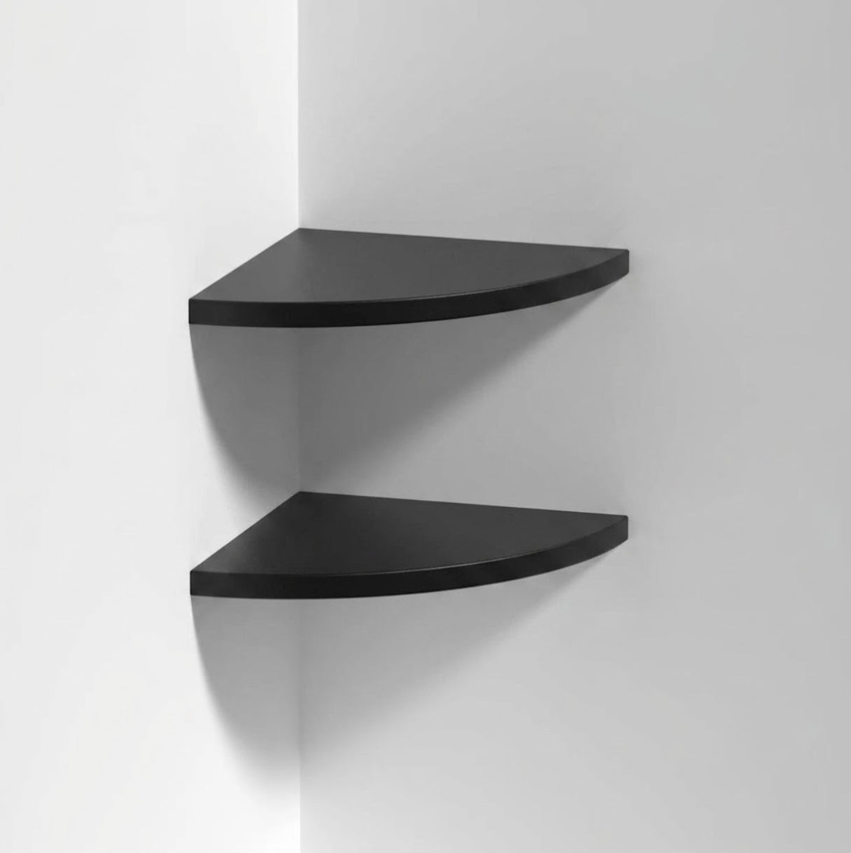 Floating Corner Shelves 400mm Black (Double Deal)