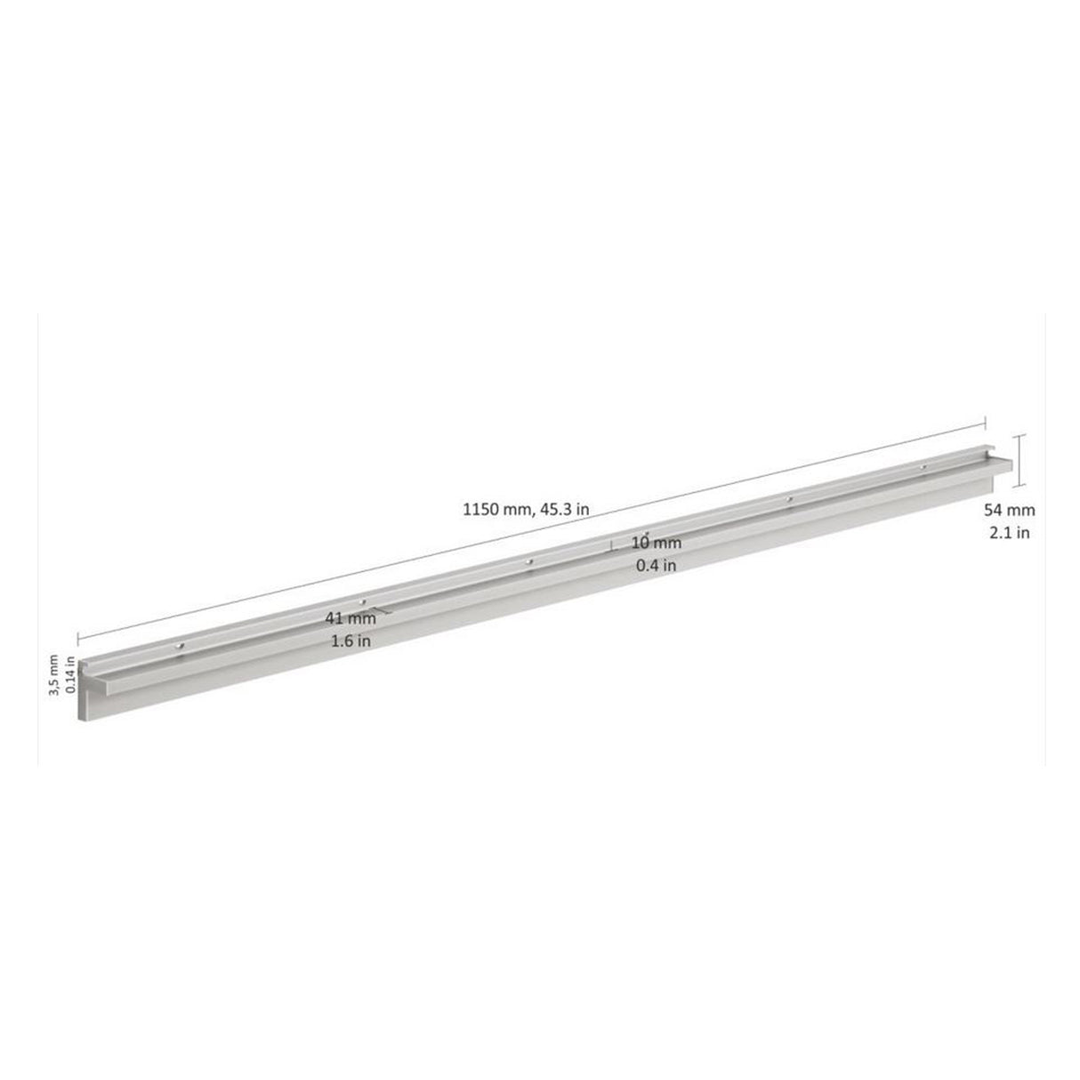Glass Shelf Slot Bracket 1150x10mm