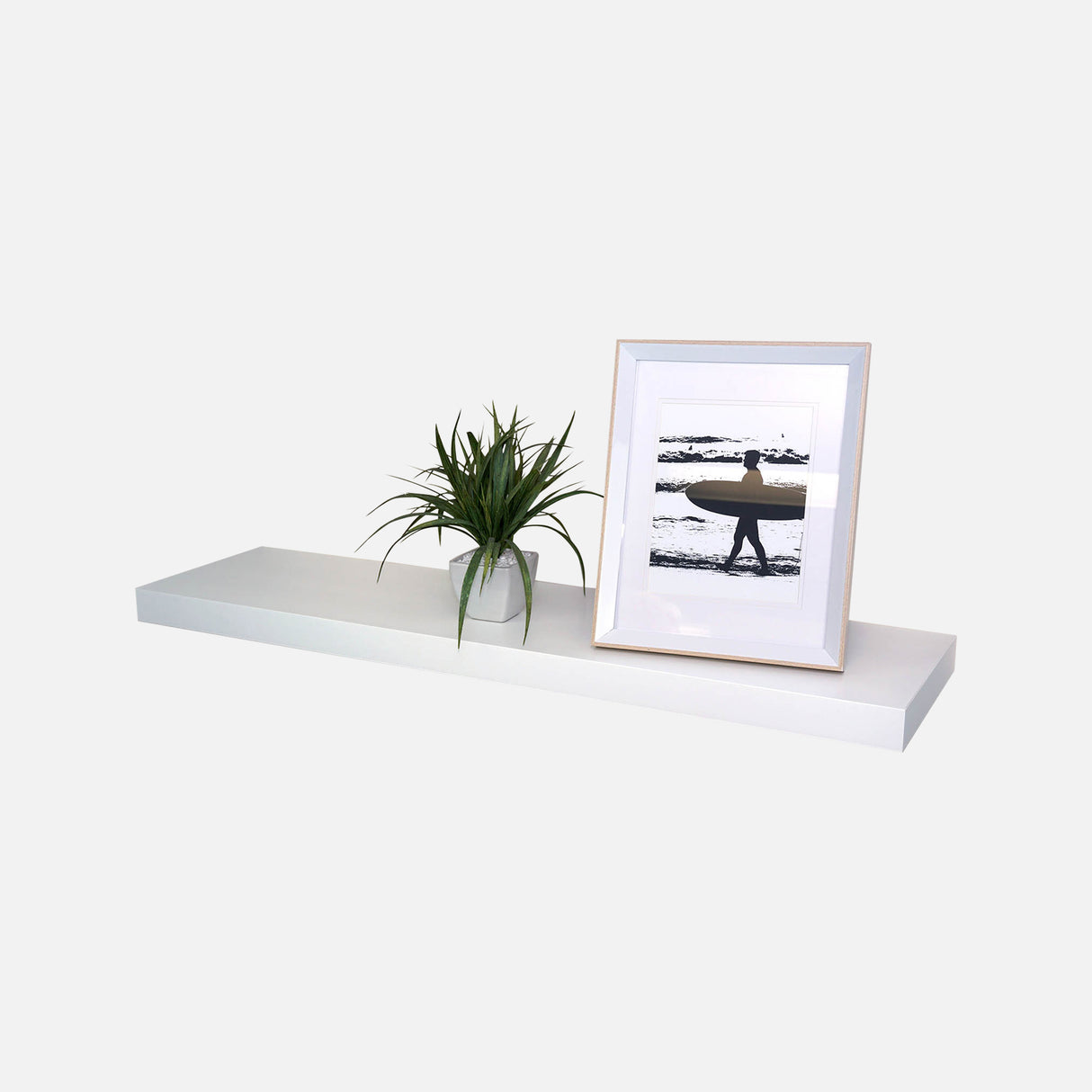 Floating Shelf Deep Matte White 900x300x50mm