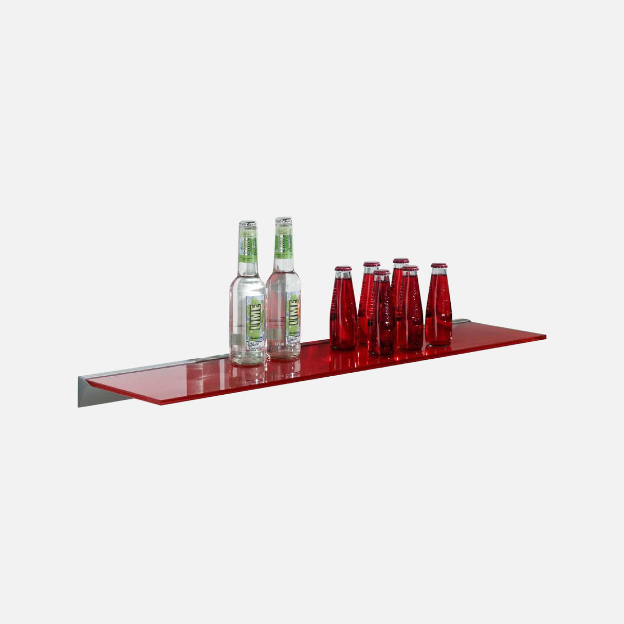 Red Glass Shelf Kit 800x200mm