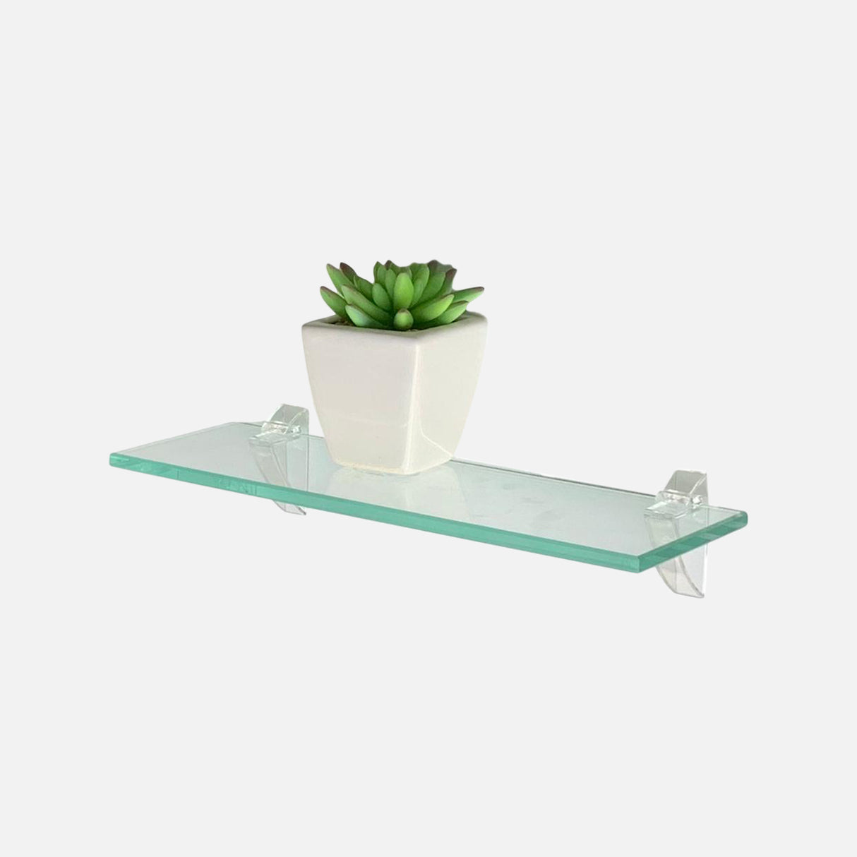 Glass Shelf Kit Clear Brackets 300x100x8mm