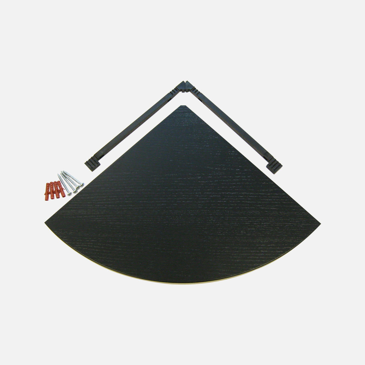 European Made Floating Corner Shelf Black 300x300x22mm