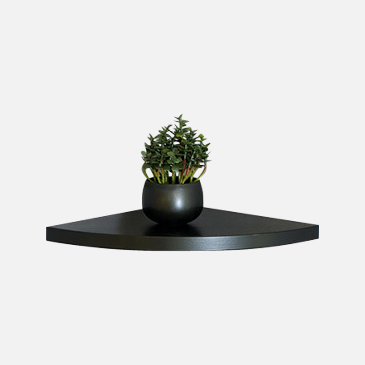 European Made Floating Corner Shelf Black 300x300x22mm