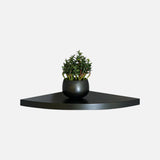 European Made Floating Corner Shelf Black 300x300x22mm