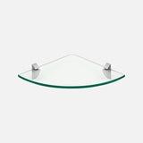 Glass Corner Shelf Kit Silver Shelf Clips 250x250x8mm