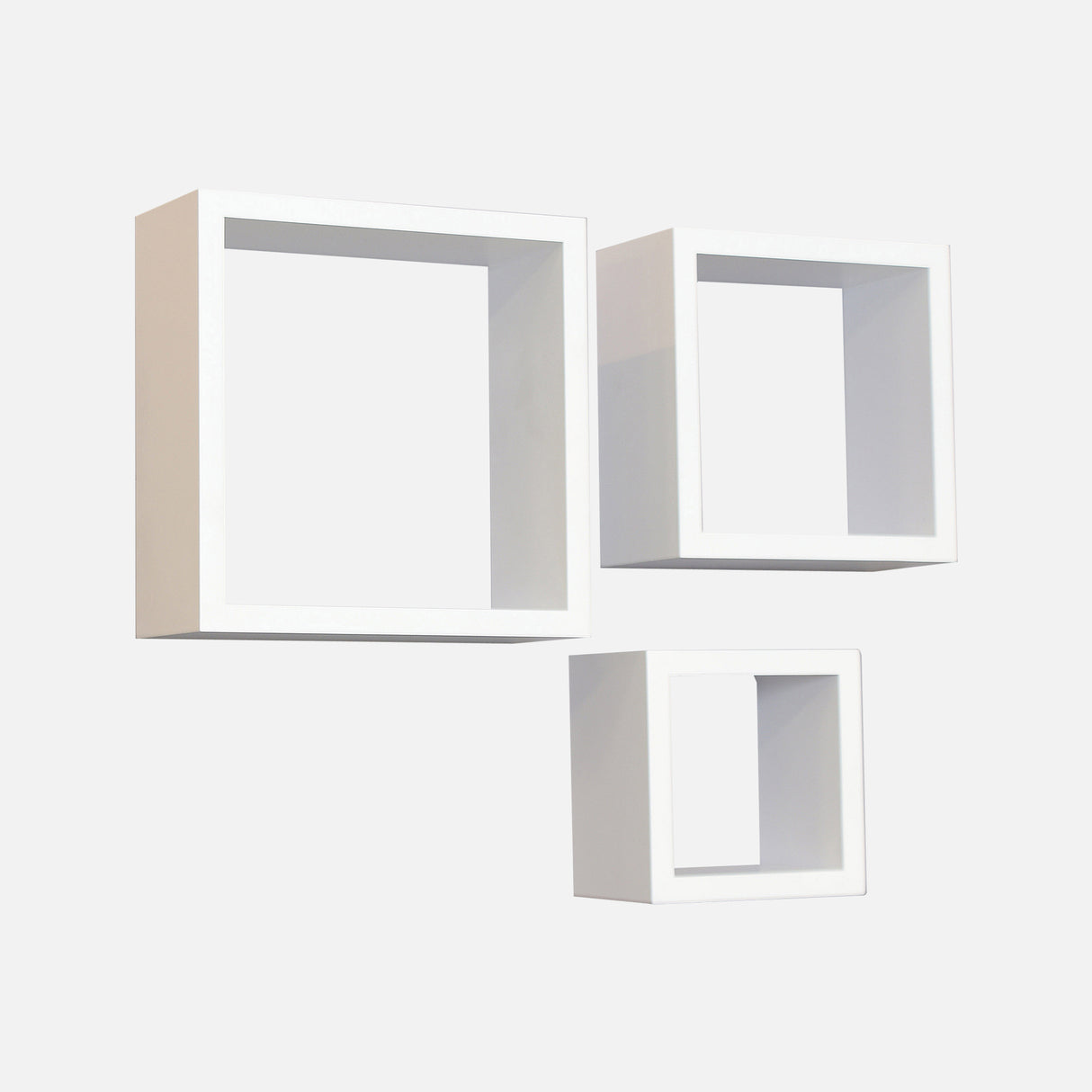 White Trikube Set Of 3 Cubes