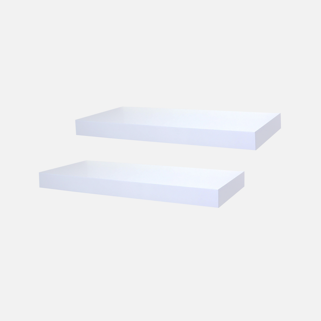 Floating Shelves Gloss White 900x250mm (Double Deal)